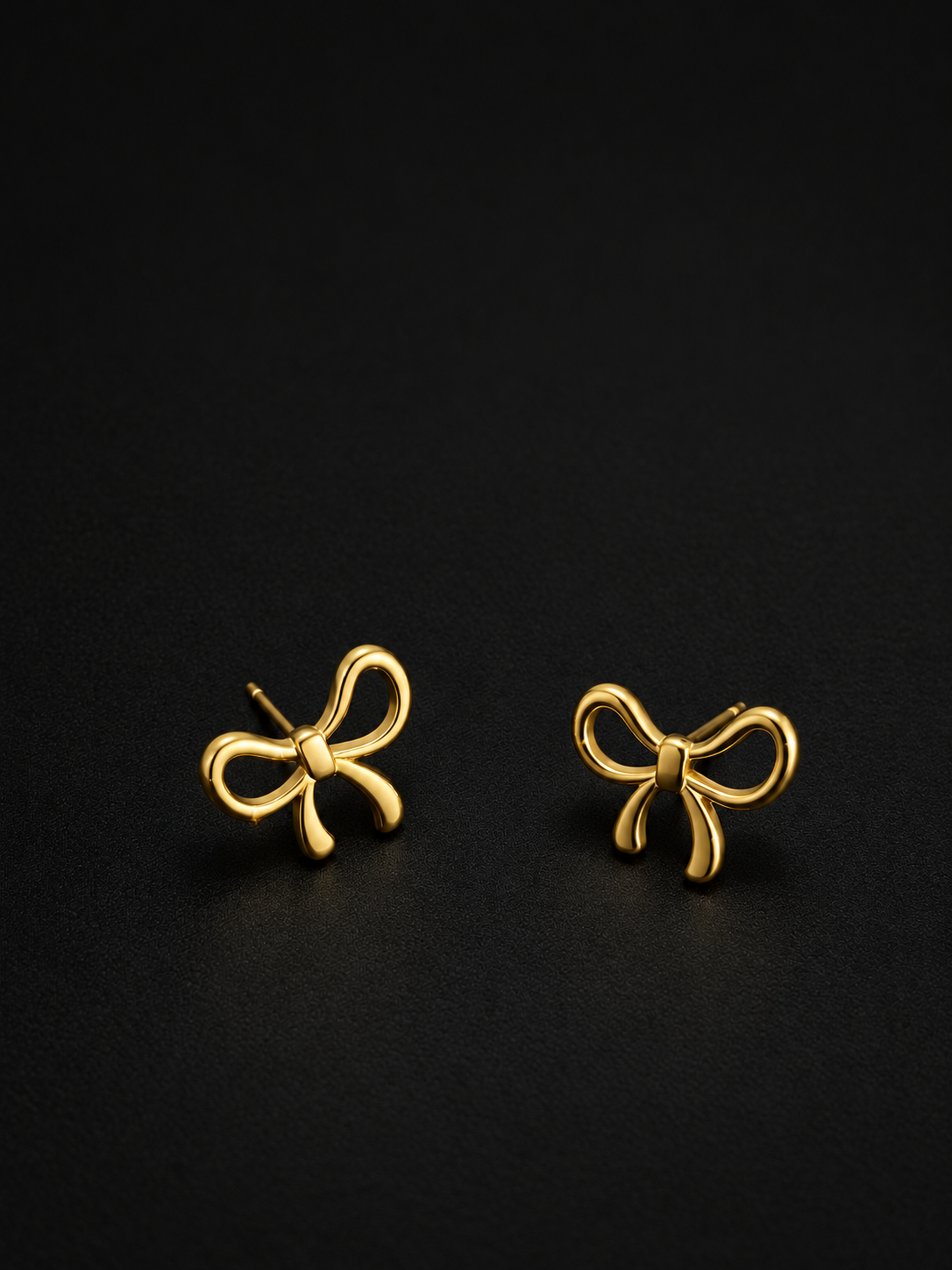 Golden Bow Stud Earrings