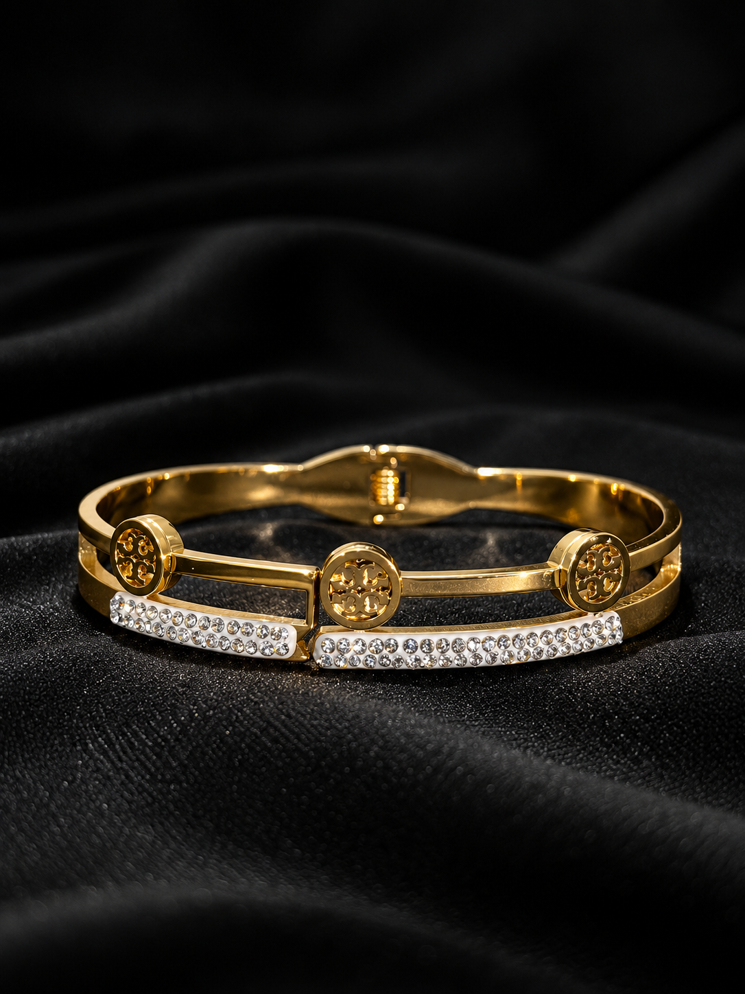 Luxury Golden Crystal Double-Layer Bangle