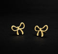 Golden Bow Stud Earrings