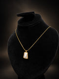 Golden Pearl-Effect Pendant Necklace