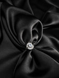 Silver Oval Crystal Halo Ring