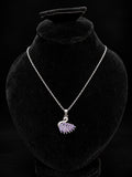 Silver Lavender Crystal Swan Pendant