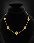 Golden Five Clover Flower Necklace