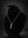 Silver Crystal Rose Pendant Necklace