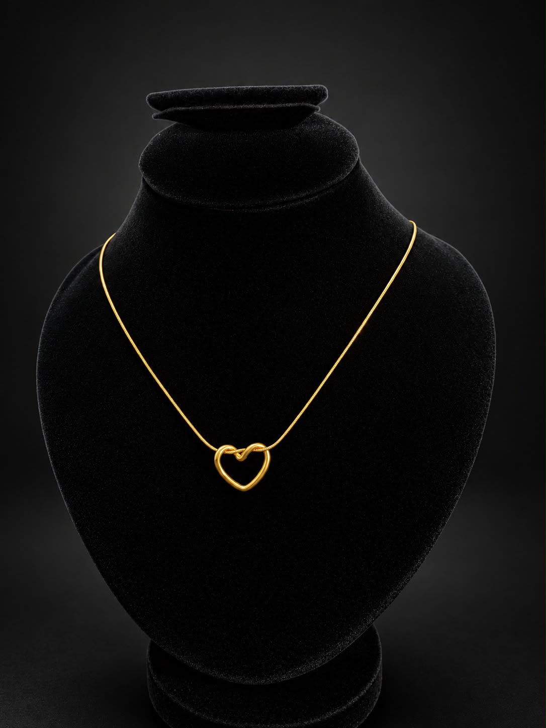 Golden Open Heart Pendant Necklace
