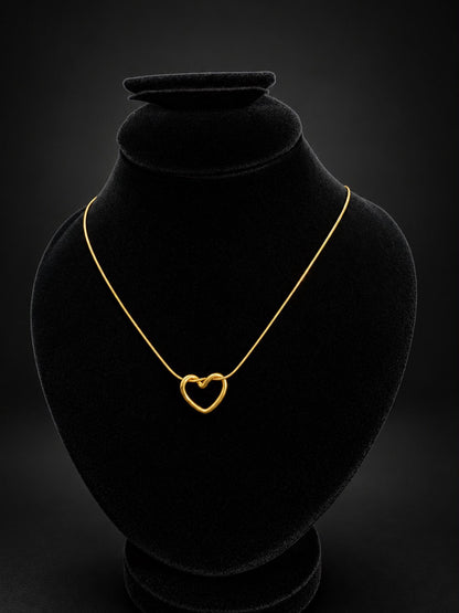 Golden Open Heart Pendant Necklace