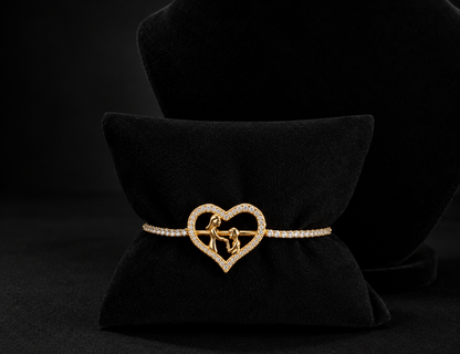 Golden Mother & Child Heart Bracelet