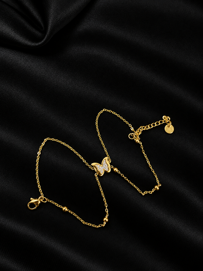 Golden Butterfly Charm Bracelet
