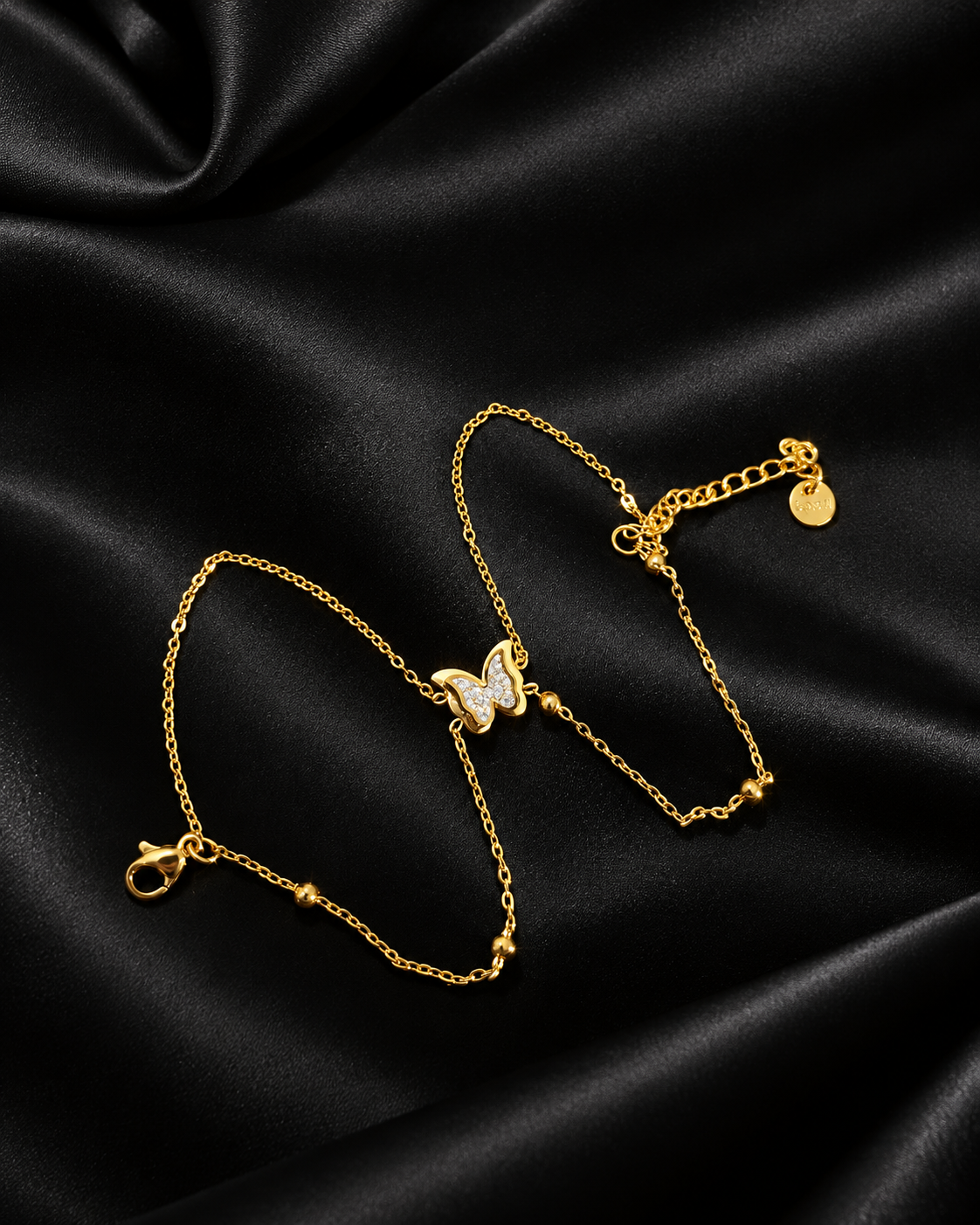 Golden Butterfly Charm Bracelet