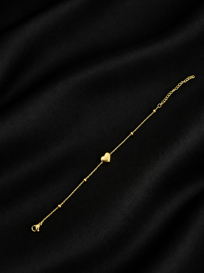 Golden Charming Heart Bracelet