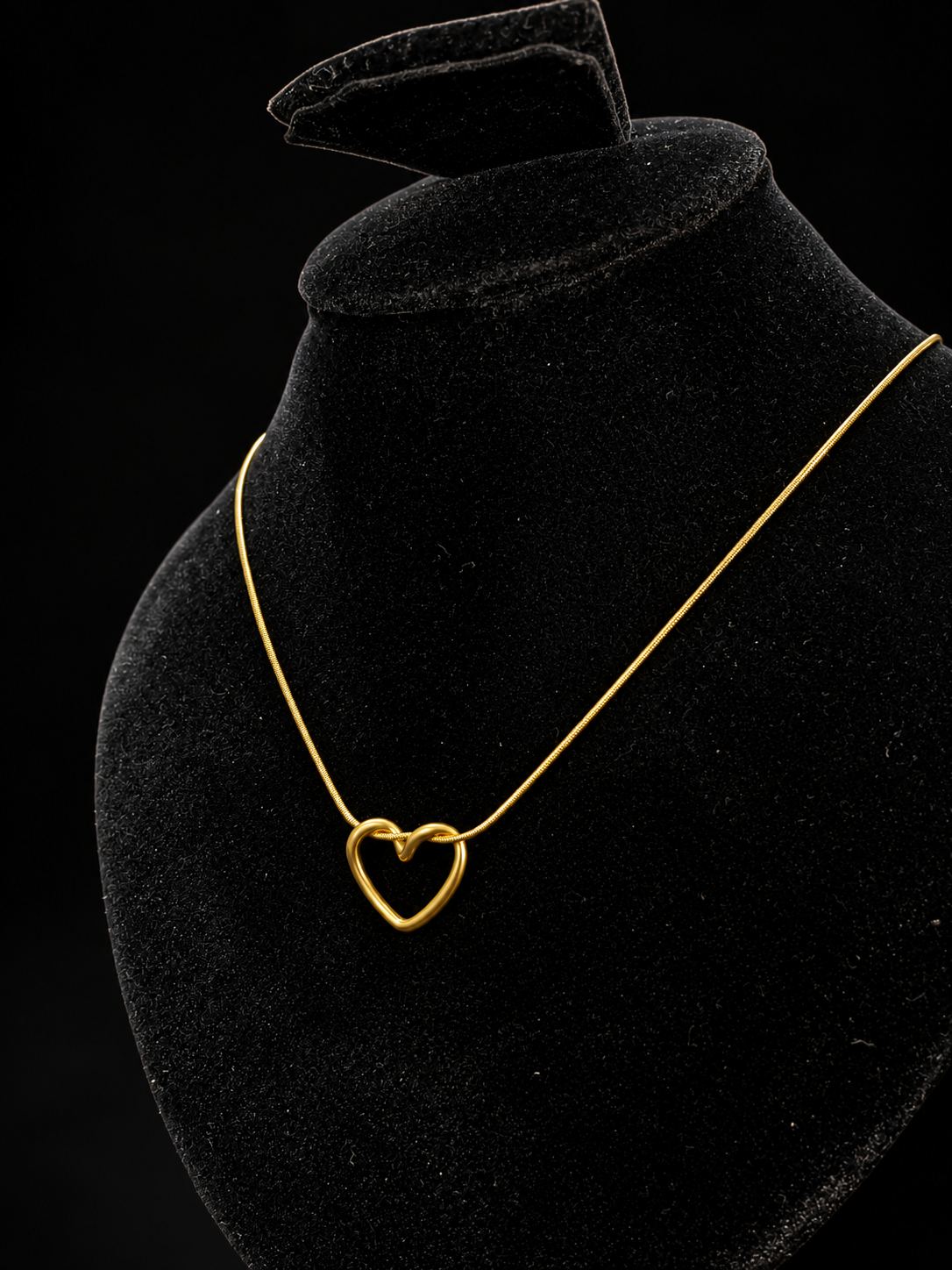 Golden Open Heart Pendant Necklace