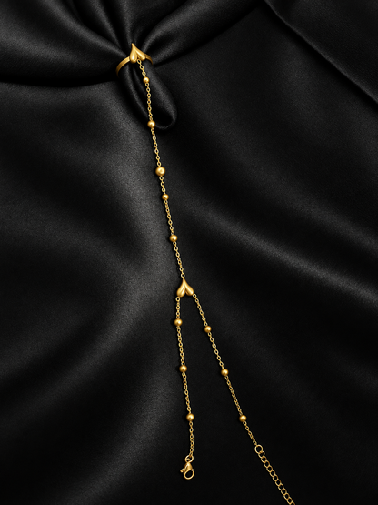 Golden Heart Hand Chain Bracelet