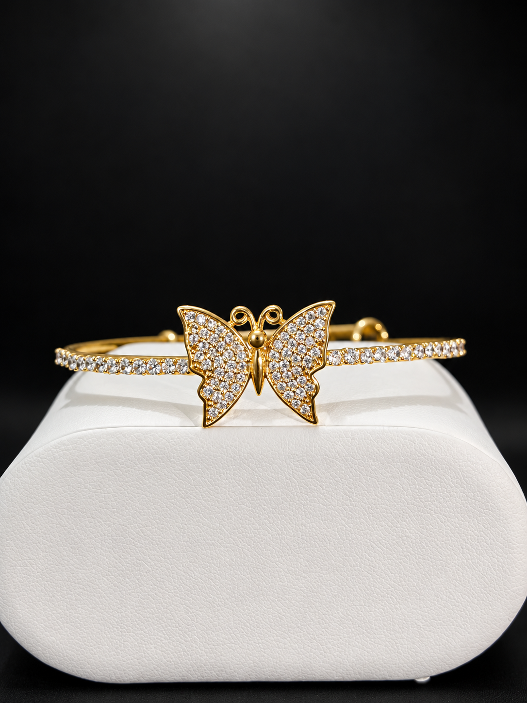 Golden Butterfly Crystal Cuff Bracelet